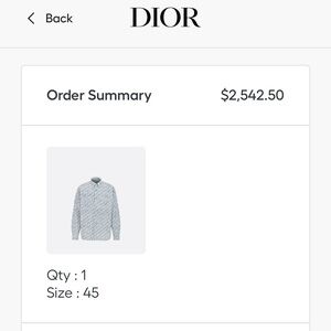 Dior Denim buttun up long sleeve top. Size 45